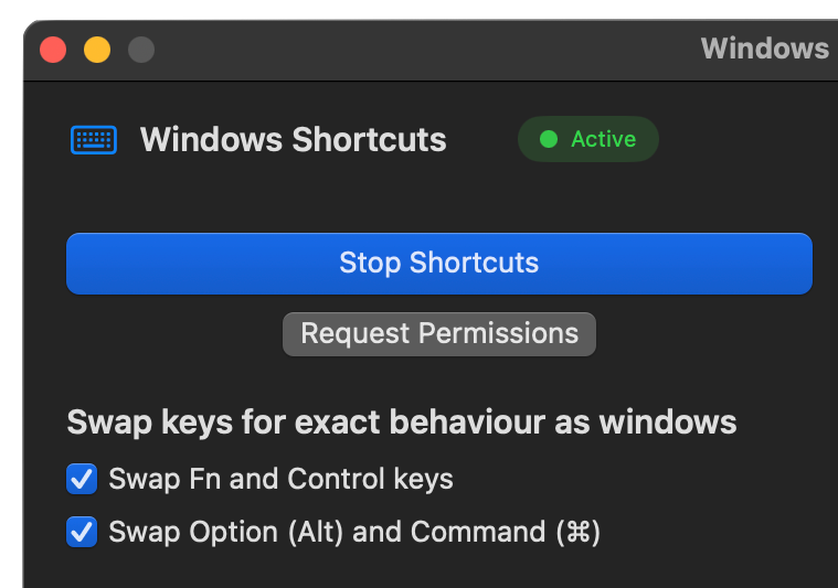 Winkeys swap option settings - configure key remapping preferences